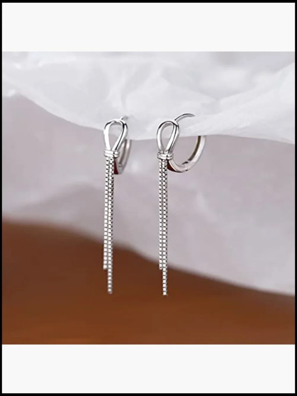 Sterling Silver Hoop Earrings Huggie Dangle Chain Earrings for Women Girls